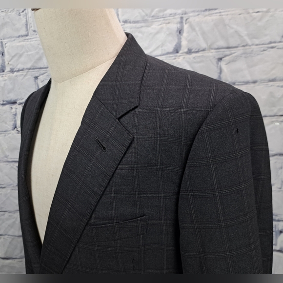 Armani Collezioni Blazer Sport Coat Gray Check Harry Rosen Italy S Drop 42R - Picture 15 of 15